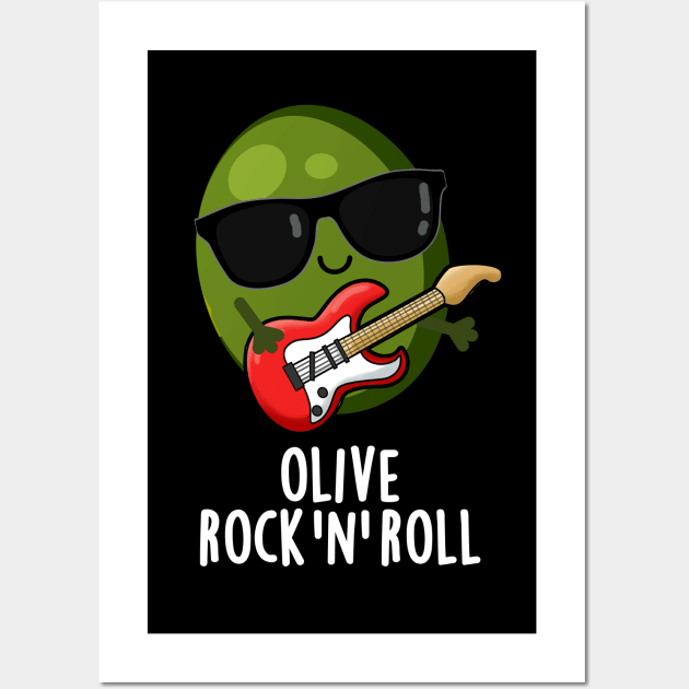 Olive Rock And Roll Cute Rocker Olive Pun Wall Art by punnybone